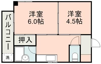 グレイハウンド(2K/2階)の間取り写真