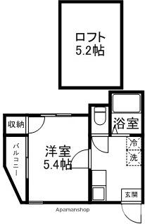 ユメハウス渡鹿(1K/1階)の間取り写真