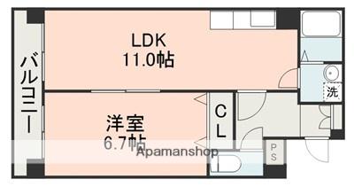 サンセール月出(1LDK/3階)の間取り写真