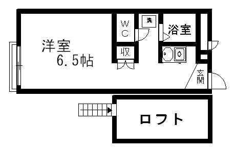 レオパレスタイガー(1K/1階)の間取り写真