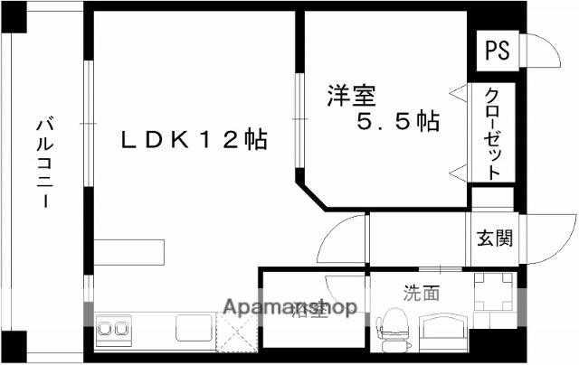 レジディア熊本辛島(1LDK/9階)の間取り写真