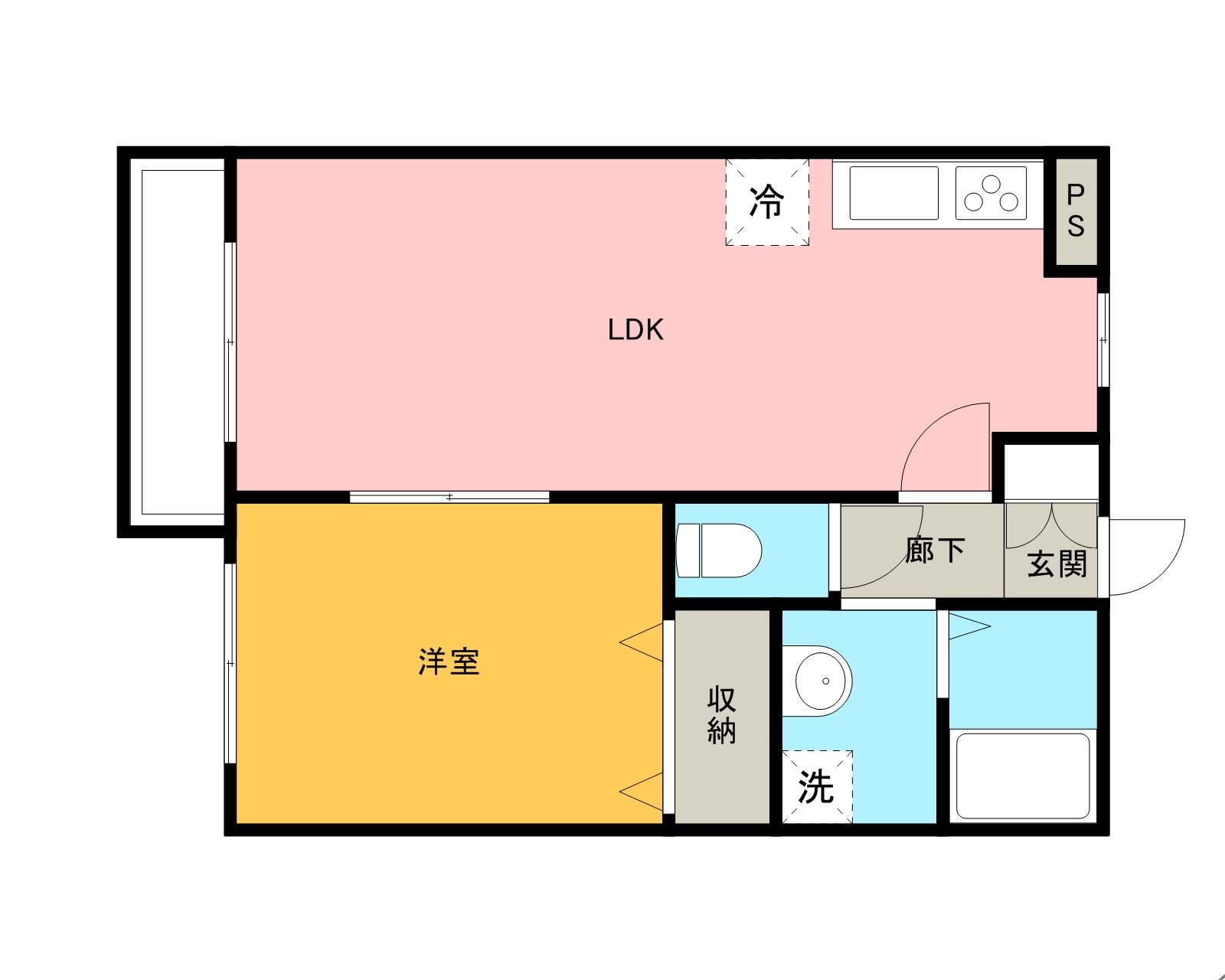 アンジェリカ(1LDK/2階)の間取り写真