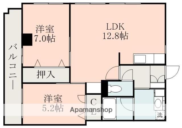 NICEマンション・IT九品寺(2LDK/9階)の間取り写真