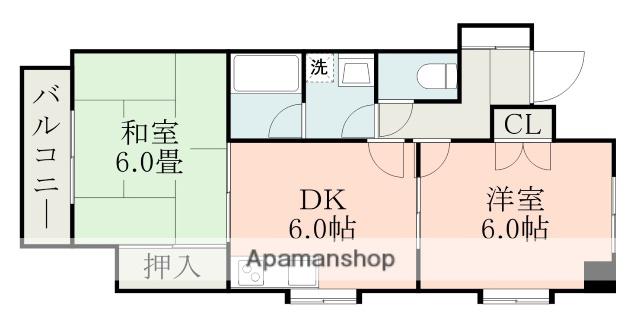 セシール米屋町(1DK/5階)の間取り写真