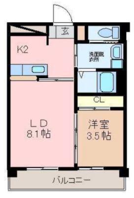 LS薬園(1LDK/3階)の間取り写真