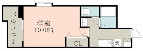 ライズ大江(1K/3階)の間取り写真