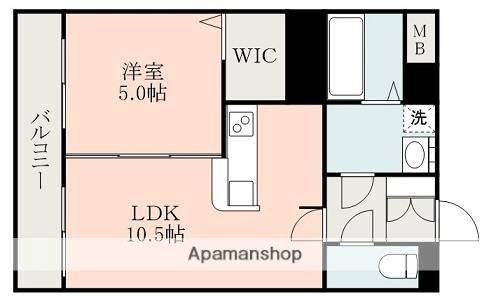 パリス長嶺(1LDK/4階)の間取り写真
