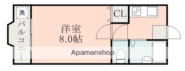 オーファス健軍(1K/3階)の間取り写真
