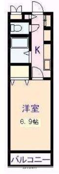 コート新屋敷(1K/3階)の間取り写真