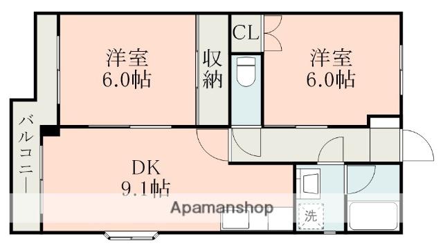 清水ハイツ21(2DK/3階)の間取り写真