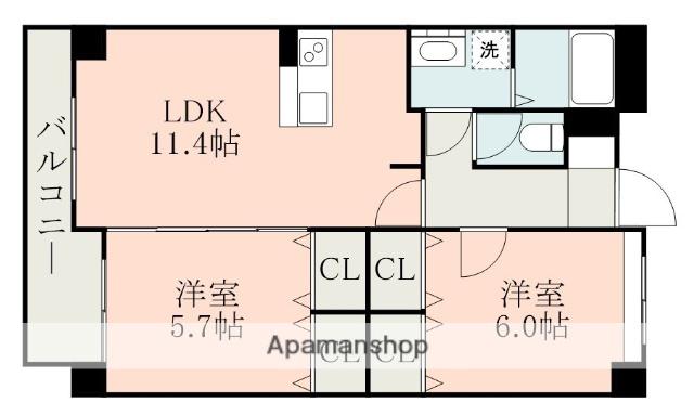ビュートピア・サウス(2LDK/2階)の間取り写真