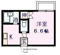 メイユールハウス(ワンルーム/2階)の間取り写真