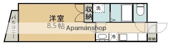 オーシャンヴィレッヂ黒髪(1K/2階)の間取り写真