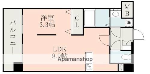 QREST熊大病院前(1LDK/8階)の間取り写真