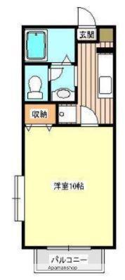 ライトコート大津(1K/2階)の間取り写真