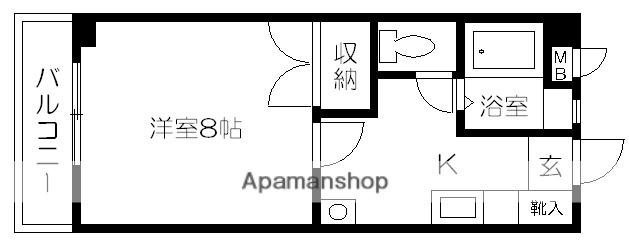 フラワーハイツⅡ(1K/2階)の間取り写真