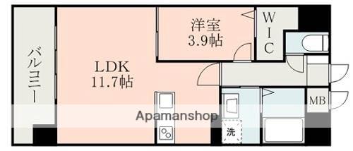 S-FORT熊本慶徳(1LDK/10階)の間取り写真