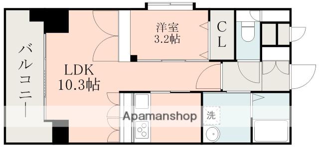 シャトー・デュ・アーサー(1LDK/8階)の間取り写真