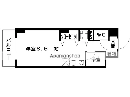 MRRくまもとRESIDENCE(ワンルーム/8階)の間取り写真