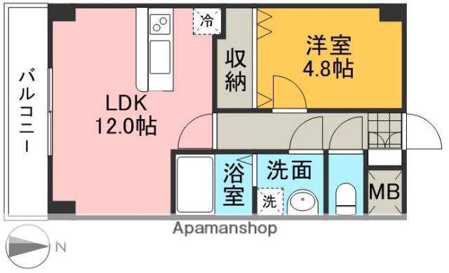 PREMIUM大津中央(1LDK/4階)の間取り写真