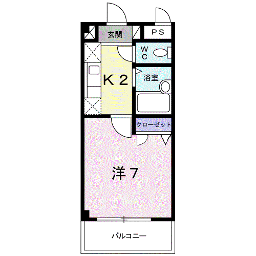 サニーフラッツHR(1K/3階)の間取り写真