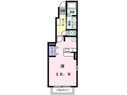 ムーンヒル水前寺(ワンルーム/1階)の間取り写真