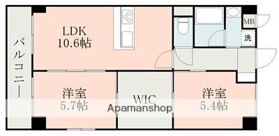 アメニティR(2LDK/4階)の間取り写真