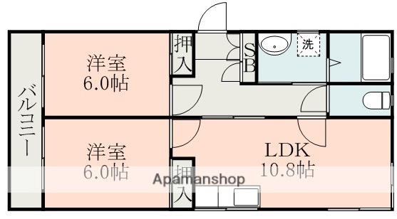 NEWクローバーハイツ(2LDK/1階)の間取り写真