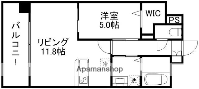 ロザリアン坪井(1LDK/2階)の間取り写真