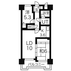 ダイアパレス保田窪(2LDK/10階)の間取り写真