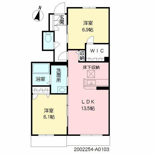 シャーメゾン花立(2LDK/1階)の間取り写真