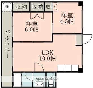 第5ノブハウス(2LDK/4階)の間取り写真