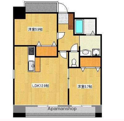 クロノス34田井島Ⅱ(2LDK/2階)の間取り写真
