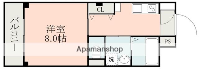 VILLAGE Ⅰ 月出(1K/3階)の間取り写真