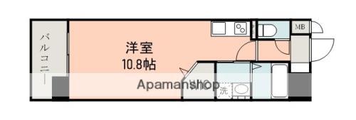 プライマル熊本慶徳(ワンルーム/3階)の間取り写真
