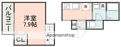 ウェルフォア壱番館(ワンルーム/2階)の間取り写真