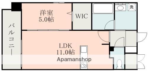 PRELUDE新町(1LDK/10階)の間取り写真