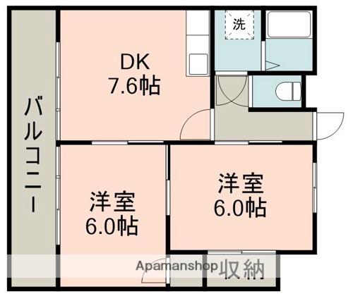 レジデンス藤竹(2DK/2階)の間取り写真