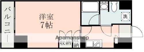 FLAT 熊本(ワンルーム/11階)の間取り写真