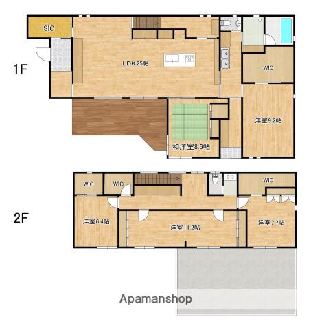 熊本市健軍線 九品寺交差点駅 徒歩7分 2階建 築15年(5LDK)の間取り写真