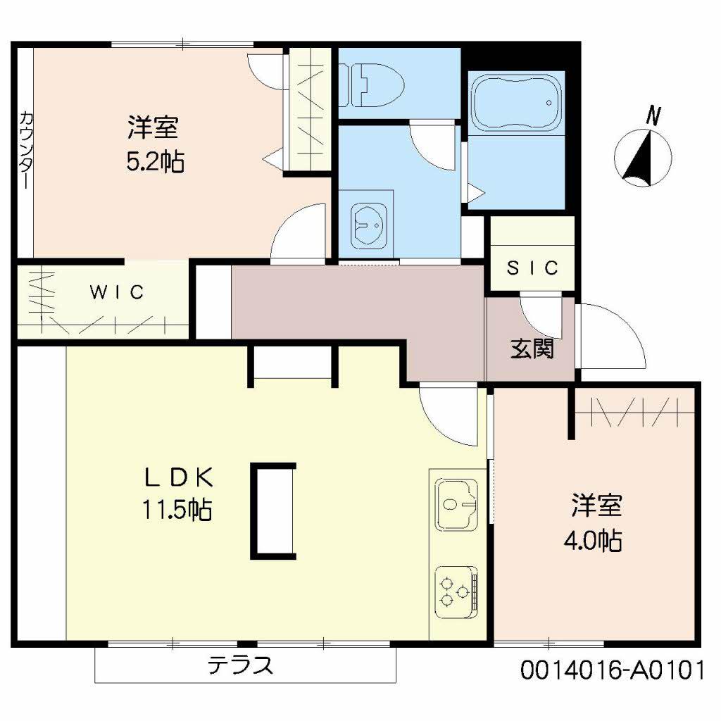 フローラルパレスA(2LDK/1階)の間取り写真