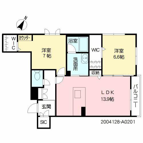 シャーメゾンクレストール御領(2LDK/2階)の間取り写真