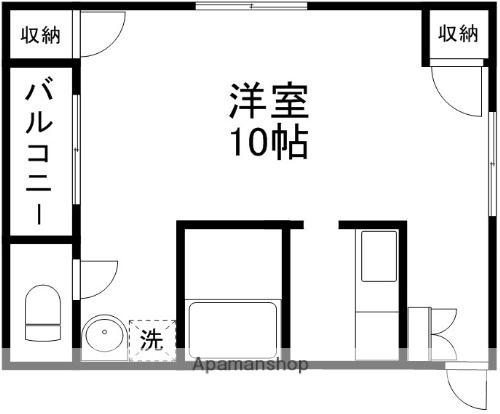 パルテ渡鹿(ワンルーム/2階)の間取り写真