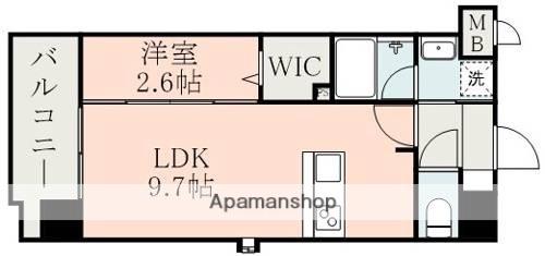ラ・シック九学前(1LDK/6階)の間取り写真