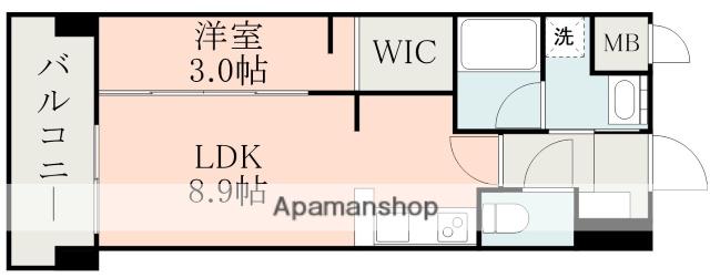 ラ・シック水前寺(1LDK/2階)の間取り写真
