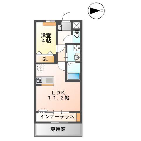 ユースハイム(1LDK/1階)の間取り写真