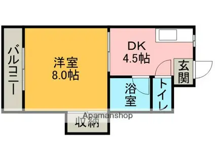 広永マンション(1DK/5階)の間取り写真