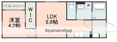CASAGARDEN戸島(1LDK/1階)の間取り写真