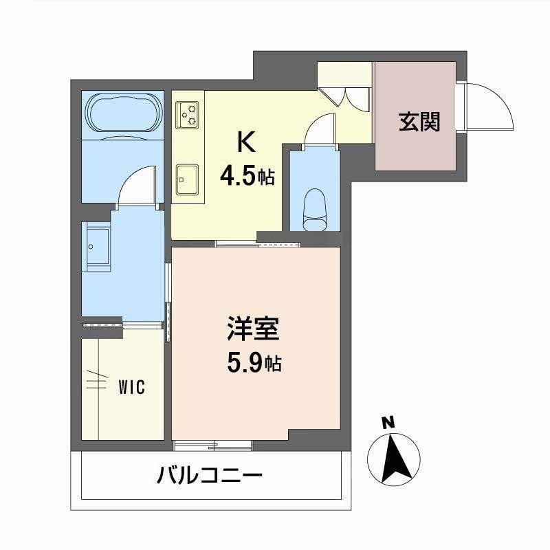 グランメゾン天神(1K/2階)の間取り写真