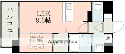 ラ・シック新町(1LDK/4階)の間取り写真